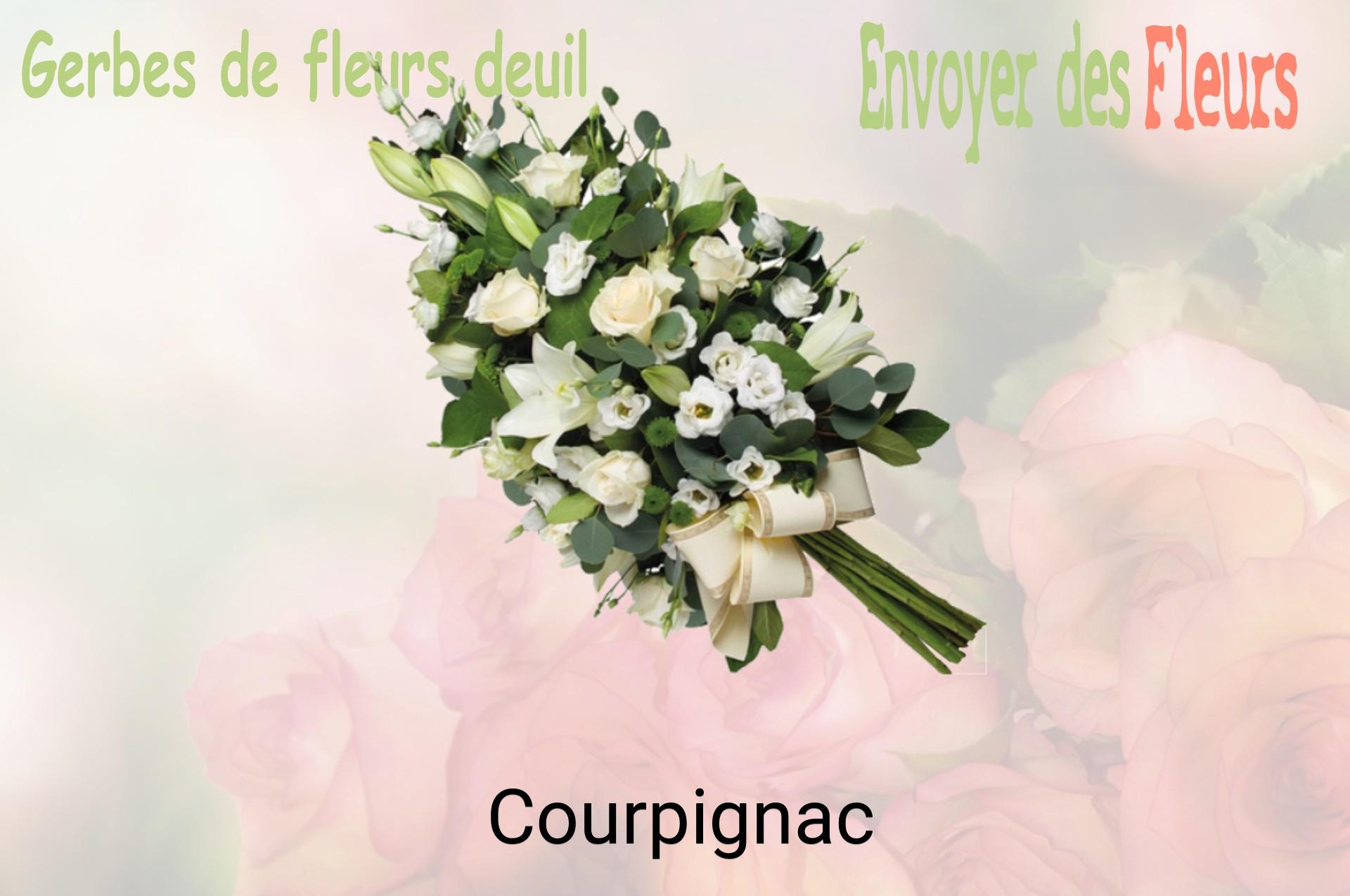 Gerbe de fleurs de deuil livrée à Courpignac